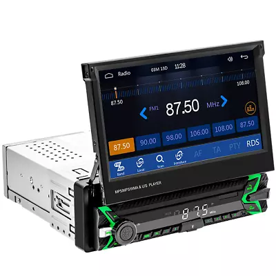 1 Din Car Radio MP5 Android Multimedia Player Stereo Bluetooth Telescopic Screen • $110.60