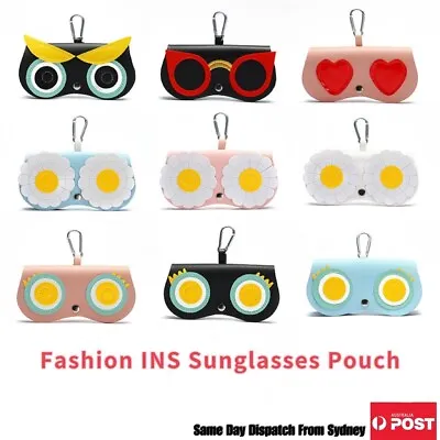 $7.99 • Buy Synthetic Leather Sunglasses Case INS Cute Cover Glasses Pouch Protector Holder