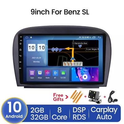 9in Android 10 Car Radio Stereo GPS NAVI Carplay For Mercedes Benz SL R230 SL350 • $252.29