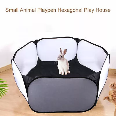 Kitten Cage Tent Breathable Mesh Interactive Hexagonal Playpen Rabbits Guinea • $13.75