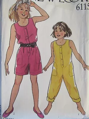 VTG NEW LOOK 6115 Toddlers/Girls Jumpsuit In 2 Lengths PATTERN 3-10 Yrs UC • $6.49