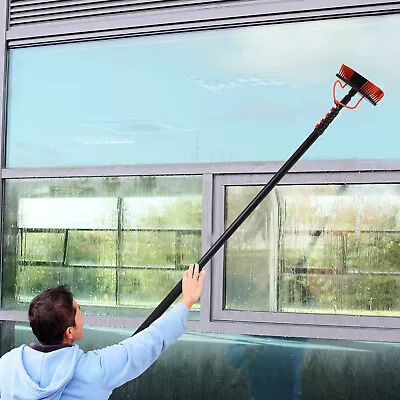 3-in-1 Water Fed Brush 24ft Window Solar Panel Cleaning Tool Poles W/ Squeegee • $113.05