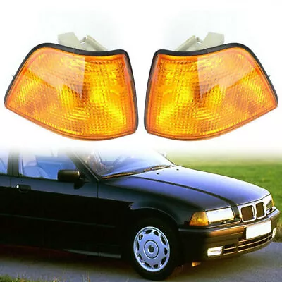 Euro Corner Lights For BMW E36 3-Series 4Dr Sedan/Hatchback 1992-1998 Amber Y8 • $30.63