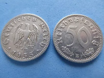 GERMANY THIRD REICH 50 PFENNIG 1935 ALUMINUM GOOD GRADE JUST £1.85 (Box 13 • £1.85