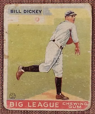 1933 Goudey #19 Bill Dickey New York Yankees Original Rookie Baseball Card RC • $119.99