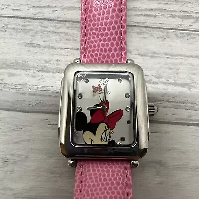 Disney Minnie Mouse Women's Watch MN1002 Pink Dial Silver Steel Gift    Read • $15.97