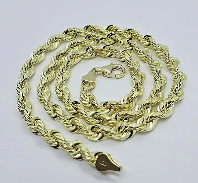 10k Solid Yellow Gold D/C Rope Chain Men's Necklace 6mm 22  • $2310