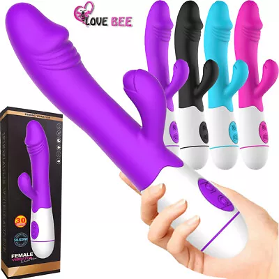 Multi Speed G Spot Dildo Vibrator Rabbit Vaginal Anal Clit Female Wand Sex Toy • $24.95