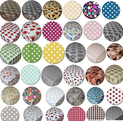£13 • Buy Wipe Clean Pvc Vinyl Tablecloth Oilcloth Table Cover Protector Round Circle