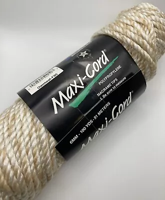 6 MM Maxi-Cord Twisted Macrame Cord Color Oatmeal Partial Skein High Gloss • $5.99