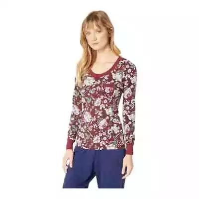 Vera Bradley Womens Bordeaux Blooms Henley Pajama Top Floral Large NWT • $24.99