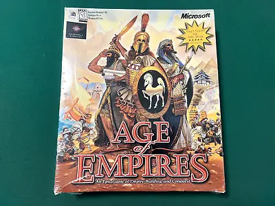 NEW Age Of Empires 1998 Big Box Windows 95 98 NT4.0 Vintage PC Game 1.0 SEALED • $400