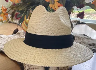 Tommy Bahama Mens Safari Hat * New Palm Fibre Straw Panama Sun Shady Golf Upf50 • $47.95