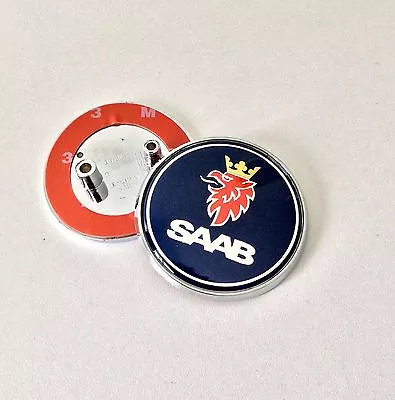 Saab Boot Trunk Badge Emblem 2 Pin 93 95 9-3 9-5 Blue Replacement New • $7.45