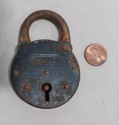 Vintage Yale Round Pancake Brass Padlock No Key • $14.95