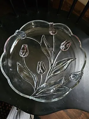 Mikasa Pink Tulip Crystal Serving Plate/Platter • $16.50