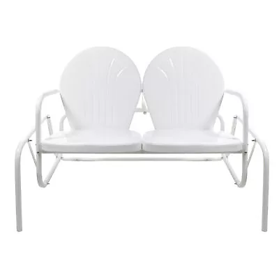 Northlight 47-Inch Outdoor Retro Tulip Double Glider Chair White • $210.49