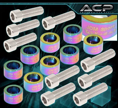 9X Neochrome Header Manifold Aluminum Cup Washer Bolt Kit For 88-Present • $16.99