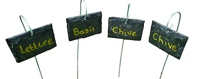 £22.89 • Buy 20 Hanging Slate Garden Plant Markers Label Tag Stakes Herbs LANDSCAPE 8cm X 6cm