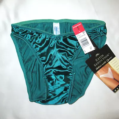 VTG NWT Maidenform Satin SEDUCTION Stretch Panties Shiny Lycra Nylon Sz S GREEN • $44.99