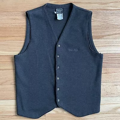 Versace Jeans Couture Men’s Vintage 90s 100% Wool Gray Button But V-Neck Vest M • $193