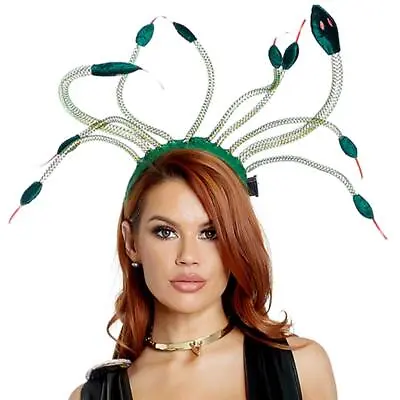 Medusa Snake Headband Light Up Posable Green Gold Costume Headpiece 997920 • $16.99