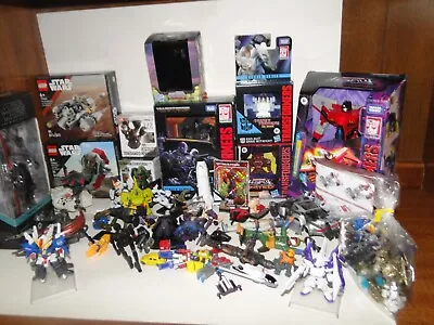 Large Lot Of Action Figures StarWarsTransformersGundam+more. Some New In Box • $45