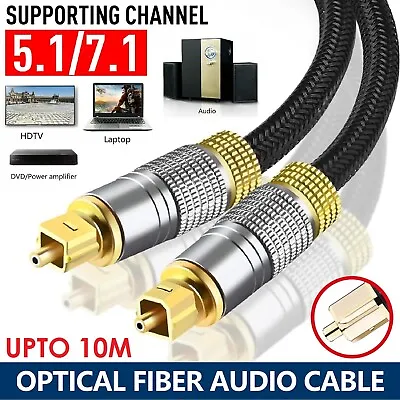 High Quality Digital Optical Audio Cable Toslink Cable Male To Male Cord Lead • $17.99