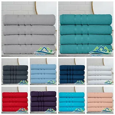 Pack Of 4 Large Jumbo Bath Sheet 100% Egyptian Combed Cotton Big Beautiful Towel • £19.99