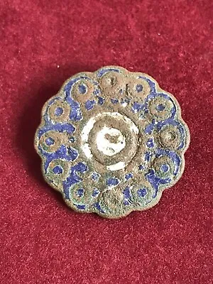 £6.99 • Buy Ancient Roman Enamelled Bronze Disc Brooch (Fibula) 2nd Century AD