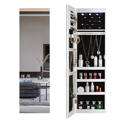 LEDs Full-Length Mirror Jewelry Armoire CabinetDoor Hanging Lockable Armoire • $99.99