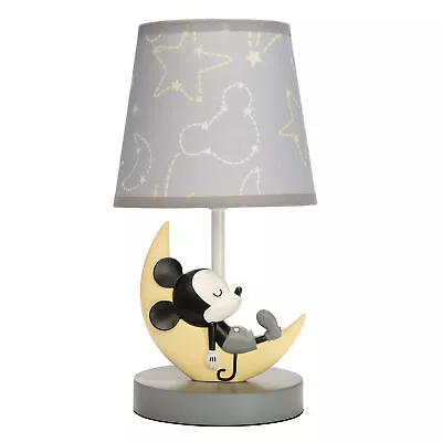 Lambs & Ivy Disney Baby Mickey Mouse Gray Celestial Lamp With Shade & Bulb • $64.99
