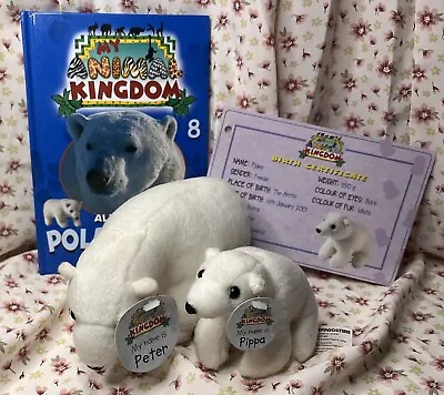 My Animal Kingdom Book 8 Polar Bears 2 Soft Toys + Tags + Certificate Deagostini • £10