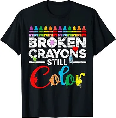 Broken Crayons Still Color Mental Health Awareness Unisex 2D T-SHIRT Us Size • $15.98