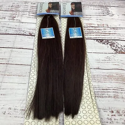 2 Packs Essence #4 Dark Brown Silky Straight Bulk 18” Micro Braiding Blend Hair • $42
