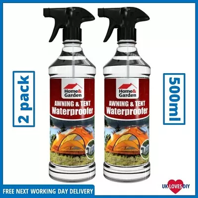 2 X H&G Water Proofer Spray Waterproofing Sealant Awning For Wet Tent Canvas • £8.98