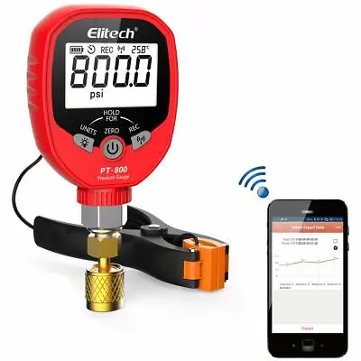 Elitech PT-800 Wireless Refrigeration Pressure Gauge HVAC A/C Manifold Gauge App • $99.99