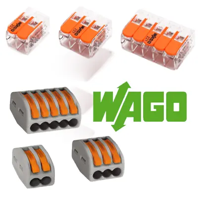 Wago Series 221/222/221-22411/773 Electrical Connectors Wire Blocks  12v - 240v • £60