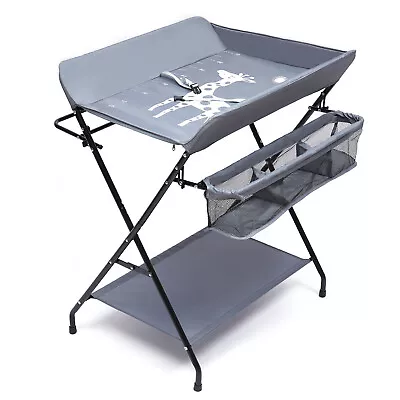 Folding Baby Changing Table Infant Diaper Station Nursery Organizer W/ Storage • £47