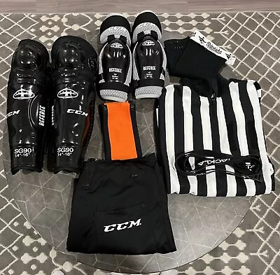 CCM Tacks Referee Hockey Equipment Shin Guards Elbow Pads Jersey & Pants • $115