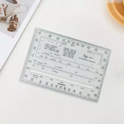 Acrylic Protractor Ruler Map Protractor Mils/Meters/Yards Lightweight Easy Carry • $17.20