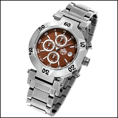 S.u.g. Shakedown Mens Stainless Quartz Os10 Chronograph Watch New Brown Face • $89.99