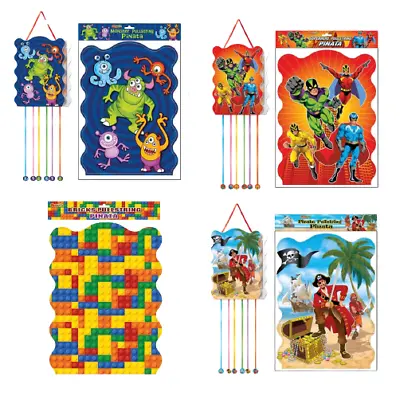 Pullstring Pinata 3 Pack Birthday Party Game Childrens Kids Hero Pirate Princess • $8.07