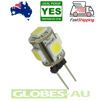 $11.88 • Buy 6x 12V G4 COOL WHITE LED LIGHT 5050 5SMD Cabinet Camper Bulb Globe Garden