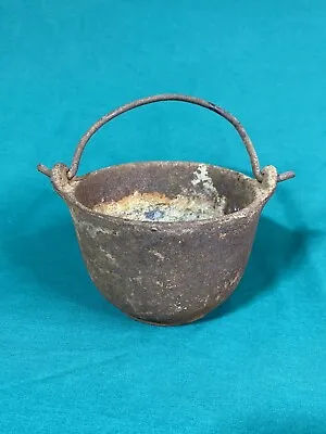 Vintage Cast Iron #5 Cauldron Melting Pot Crucible Kettle Rusty/rustic Decor • $14.50