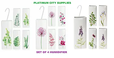 SET OF 4 White Floral Ceramic Radiator Hanging Humidifiers Dry Air Humidity • £24.99