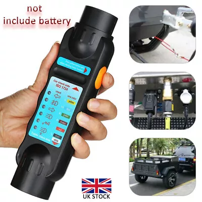 7 Pin Towing Trailer Tow Bar Caravan Plug Socket Light Wiring Circuit Tester UK • £7.63