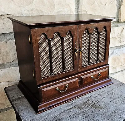 Wood Mid Century Modern Jewelry Box Chest Vintage Walnut Stain • $31.49