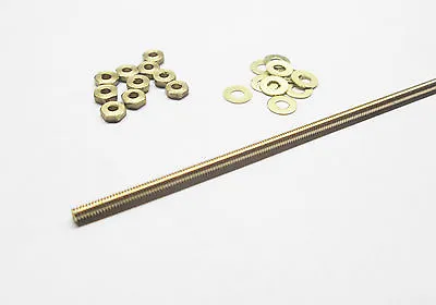 M2 Brass Threaded Rod 12  Length (includes 10 Nuts And Washers) Studding/metric • £13.37