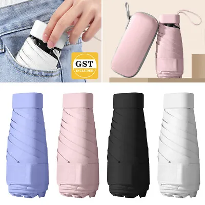 Mini Pocket Umbrella Travel Windproof Compact Folding Light Sun Anti-UV Rain AU • $9.86